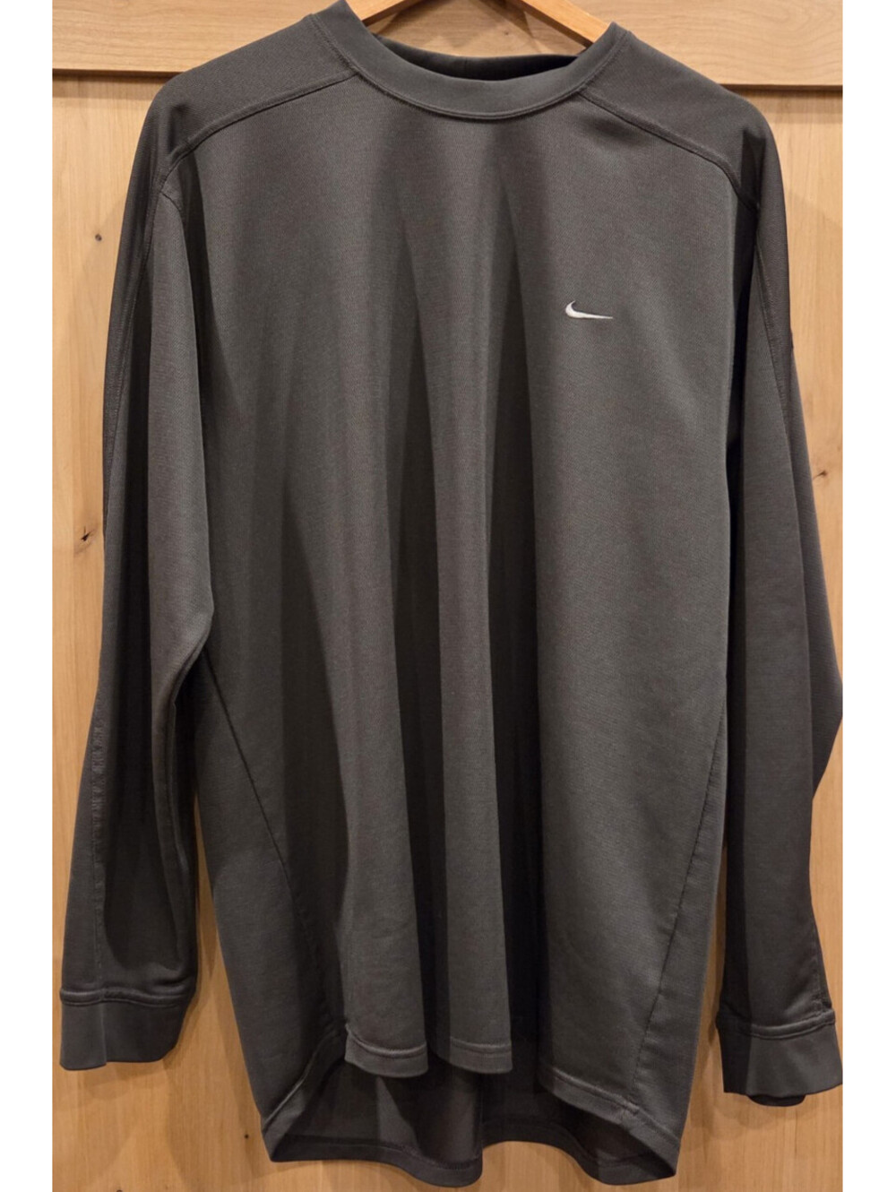 Vintage Y2K Nike Mens XL Long Sleeve Shirt Gray Swoosh Athletic Pullover